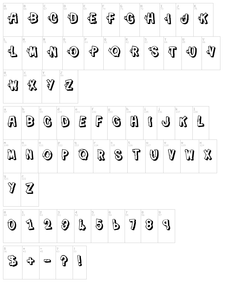 Peinture Fraiche font map
